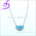 Charm Necklaces synthetic fire blue opal necklace in 925 silver
